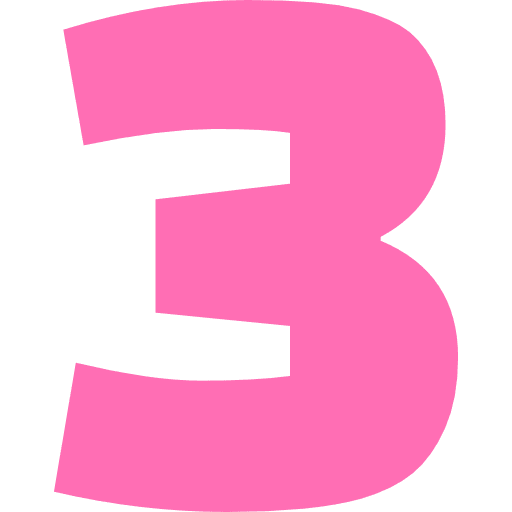 Number 3 Light Pink Transparent Icon in SVG, PNG formats