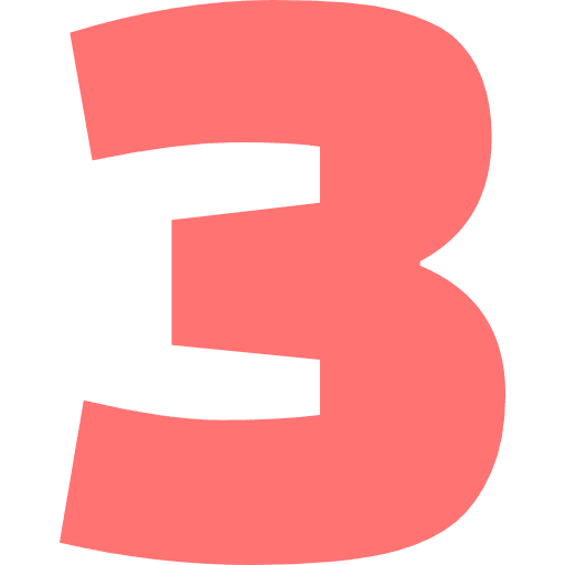 Number 3 Light Red Transparent Icon in SVG, PNG formats