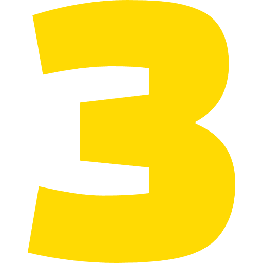 Number 3 Yellow Transparent Icon in SVG, PNG formats