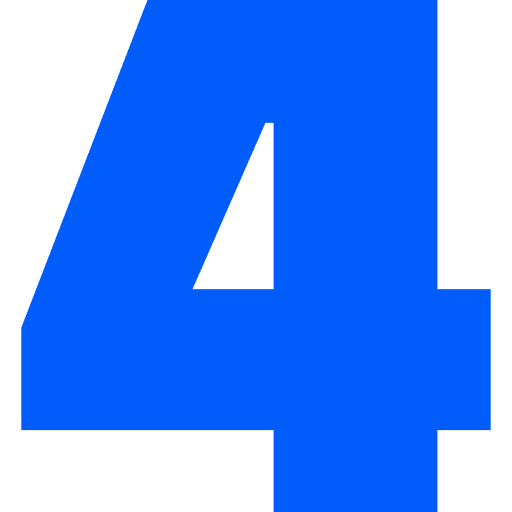Number 4 Blue Transparent Icon in SVG, PNG formats