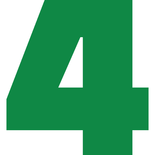 Number 4 Green Transparent Icon in SVG, PNG formats