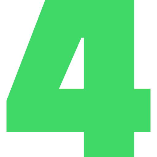 Number 4 Light Green Transparent Icon in SVG, PNG formats