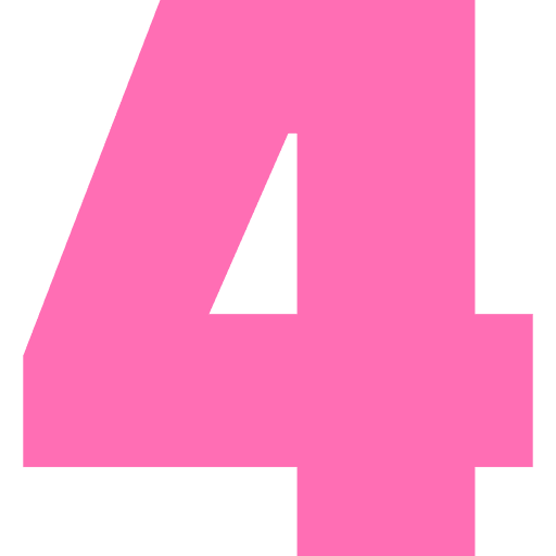 Number 4 Light Pink Transparent Icon in SVG, PNG formats