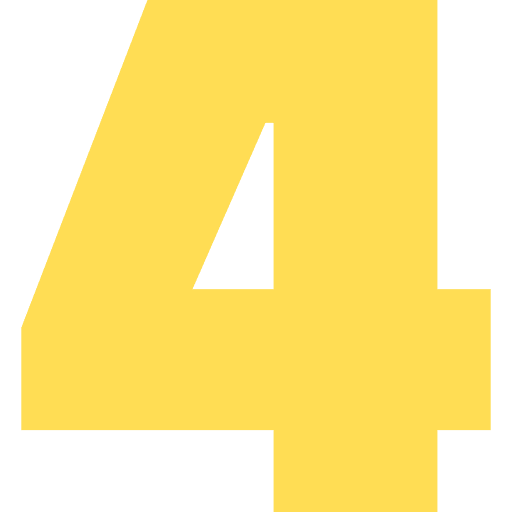 Number 4 Light Yellow Transparent Icon in SVG, PNG formats