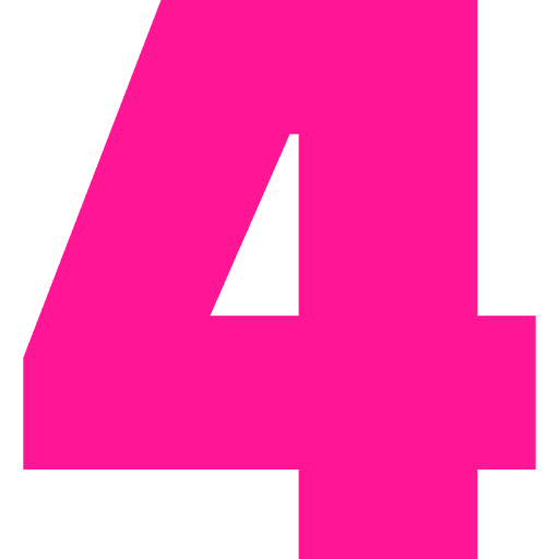 Number 4 Pink Transparent Icon in SVG, PNG formats