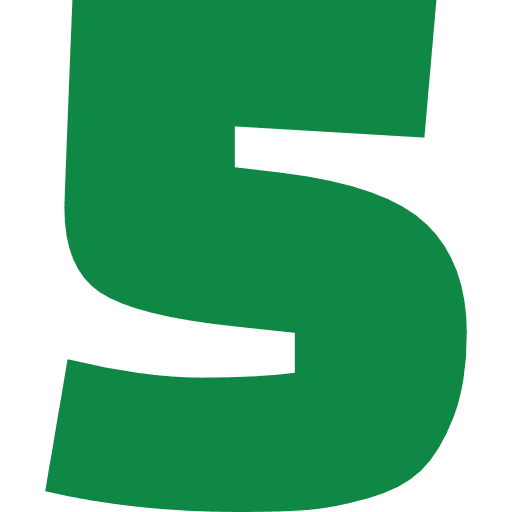 Number 5 Green Transparent Icon in SVG, PNG formats