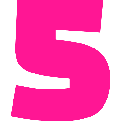 Number 5 Pink Transparent Icon in SVG, PNG formats