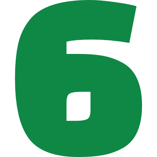 Number 6 Green Transparent Icon in SVG, PNG formats