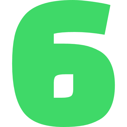 Number 6 Light Green Transparent Icon in SVG, PNG formats