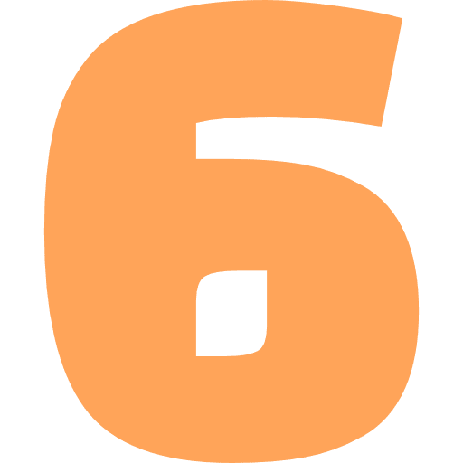 Number 6 Light Orange Transparent Icon in SVG, PNG formats