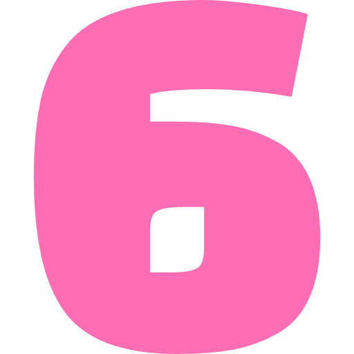 Number 6 Light Pink Transparent Icon in SVG, PNG formats