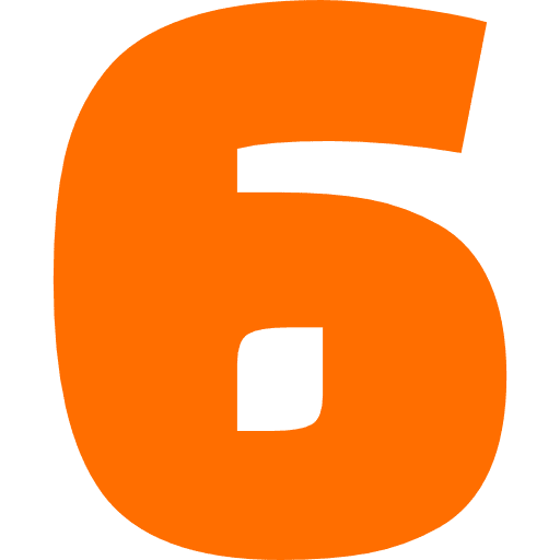 Number 6 Orange Transparent Icon in SVG, PNG formats