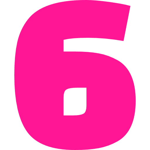 Number 6 Pink Transparent Icon in SVG, PNG formats