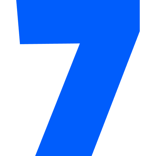 Number 7 Blue Transparent Icon in SVG, PNG formats