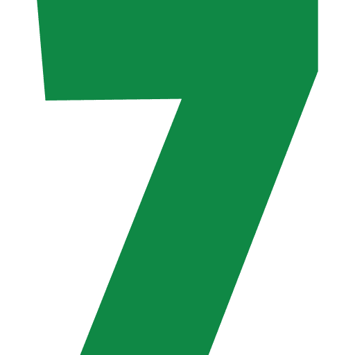 Number 7 Green Transparent Icon in SVG, PNG formats