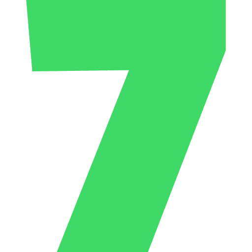 Number 7 Light Green Transparent Icon in SVG, PNG formats