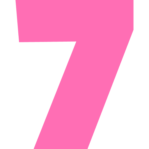 Number 7 Light Pink Transparent Icon in SVG, PNG formats