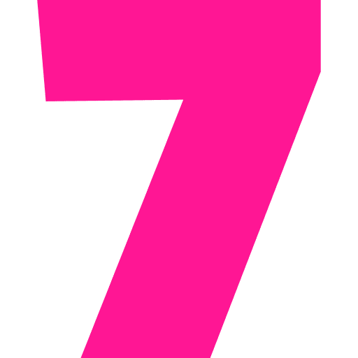 Number 7 Pink Transparent Icon in SVG, PNG formats