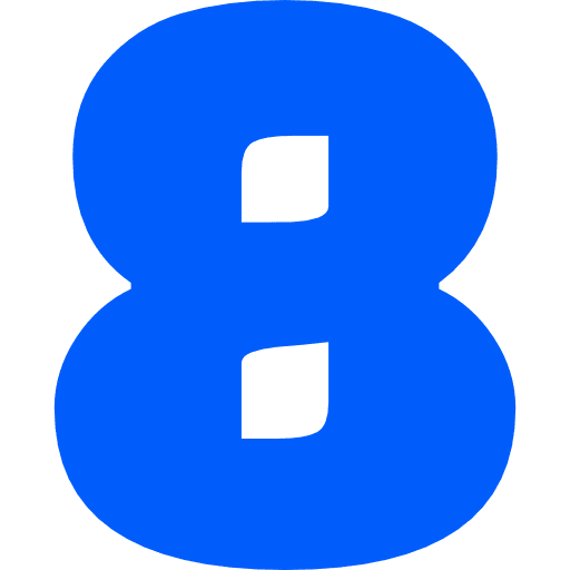 Number 8 Blue Transparent Icon in SVG, PNG formats