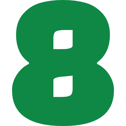 Number 8 Green Transparent Icon in SVG, PNG formats