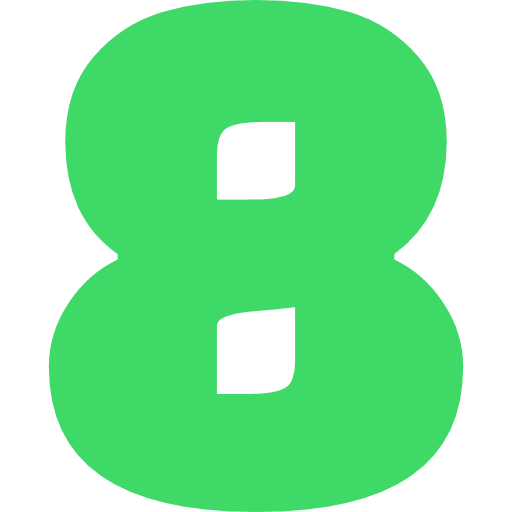 Number 8 Light Green Transparent Icon in SVG, PNG formats
