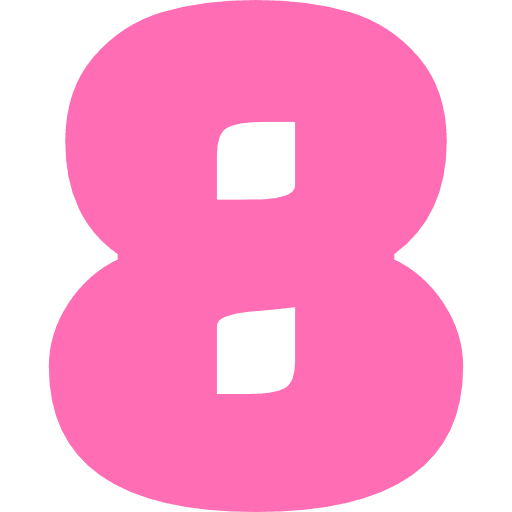 Number 8 Light Pink Transparent Icon in SVG, PNG formats