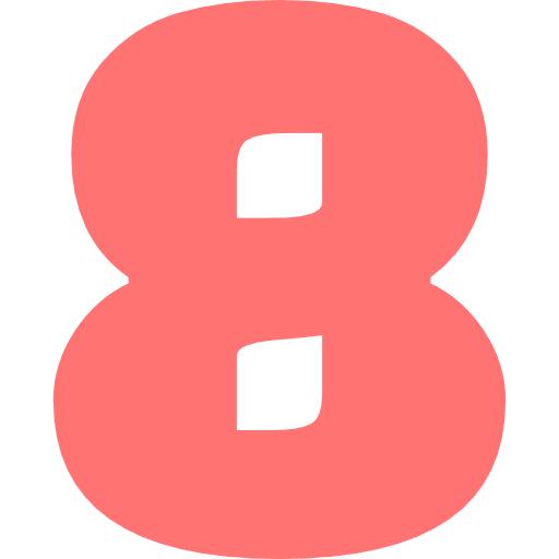Number 8 Light Red Transparent Icon in SVG, PNG formats