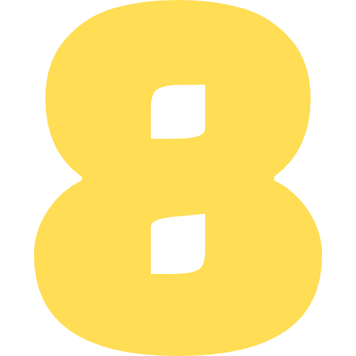 Number 8 Light Yellow Transparent Icon in SVG, PNG formats