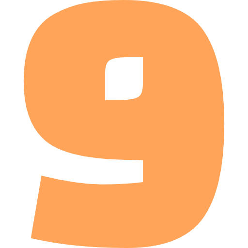 Number 9 Light Orange Transparent Icon in SVG, PNG formats
