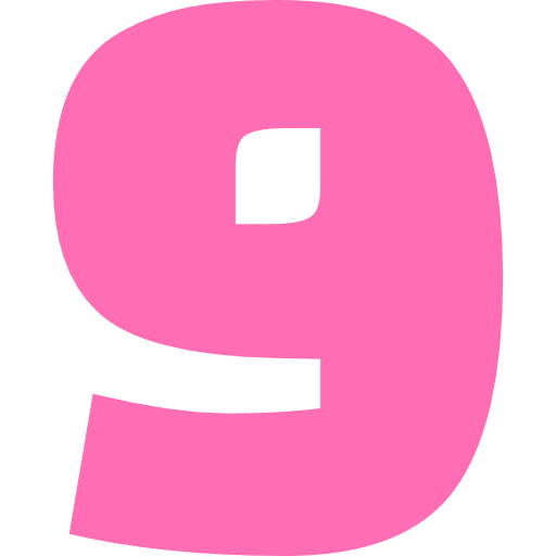 Number 9 Light Pink Transparent Icon in SVG, PNG formats
