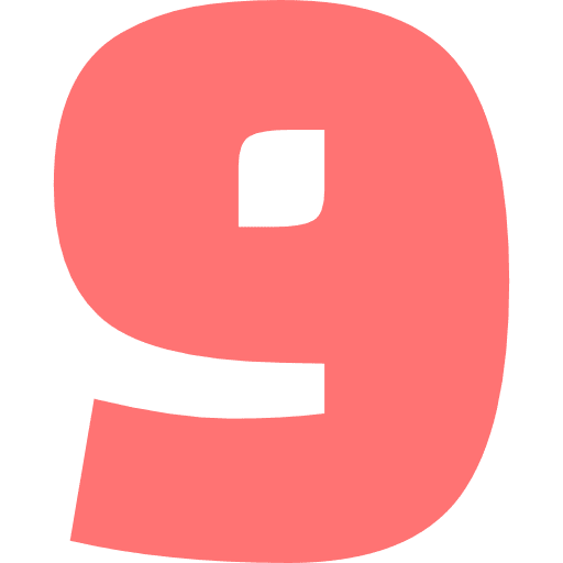 Number 9 Light Red Transparent Icon in SVG, PNG formats