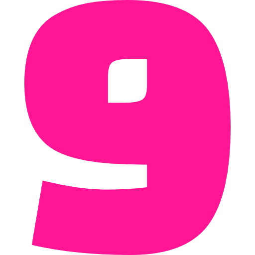 Number 9 Pink Transparent Icon in SVG, PNG formats