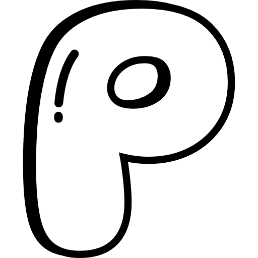 P Bubble Letter Icon in SVG, PNG formats