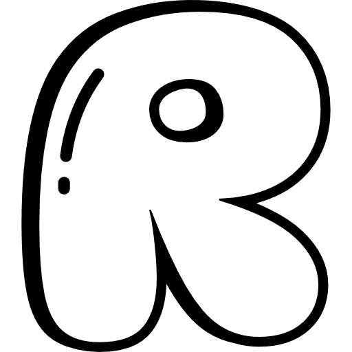R Bubble Letter Icon in SVG, PNG formats