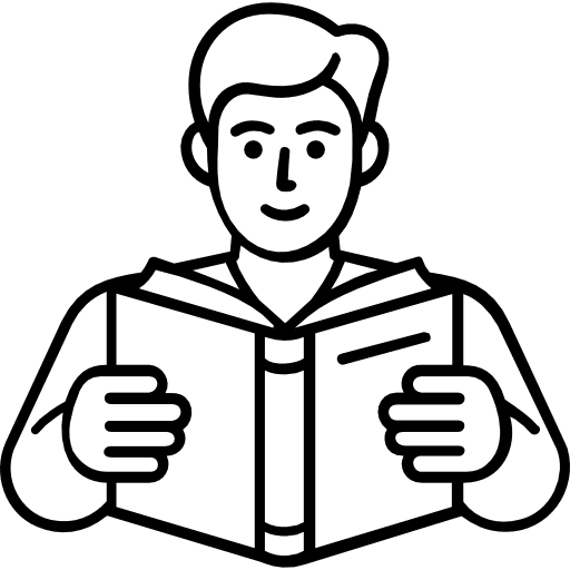 Reading Book Outline Icon in SVG, PNG formats