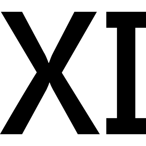 Roman Number Eleven Icon in SVG, PNG formats