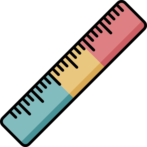 Straight Measuring Ruler Icon in SVG, PNG formats