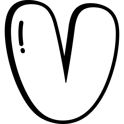 V Bubble Letter Lowercase Icon in SVG, PNG formats