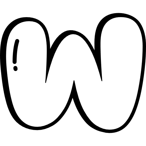 W Bubble Letter Lowercase Icon in SVG, PNG formats