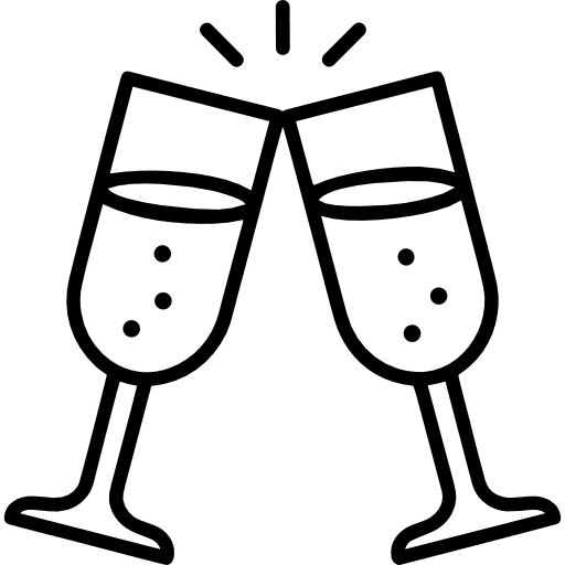 Champagne Toast Outline Icon in SVG, PNG formats