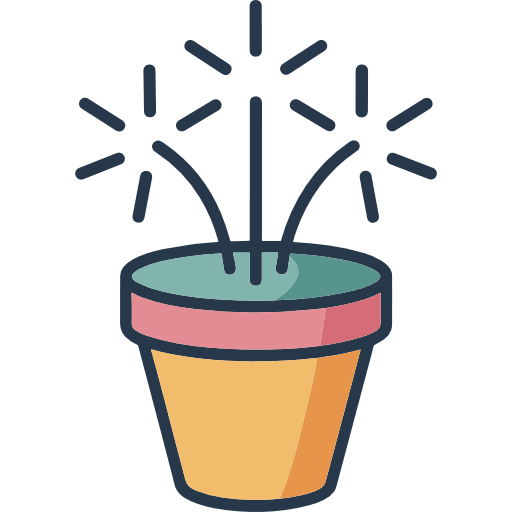 Flower Pot Firework Icon in SVG, PNG formats