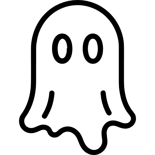 Halloween Ghost Outline Icon in SVG, PNG formats