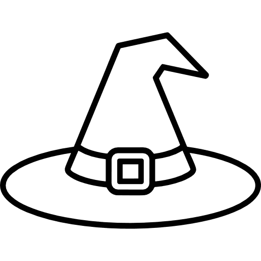 Halloween Hat Outline Icon in SVG, PNG formats