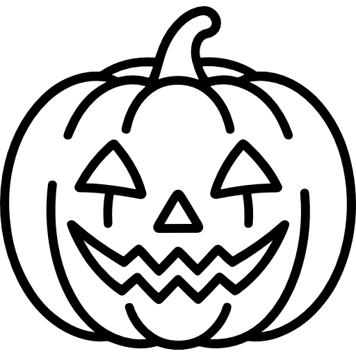 Halloween Pumpkin Outline Icon in SVG, PNG formats
