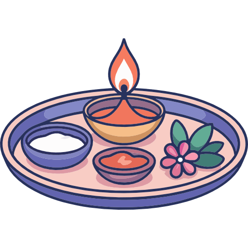 Pooja Thali Icon in SVG, PNG formats