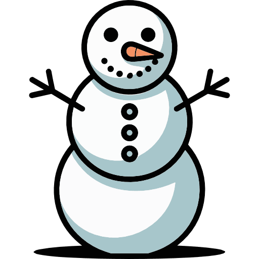 Snowman With Two Snowballs Stacked Icon in SVG, PNG formats