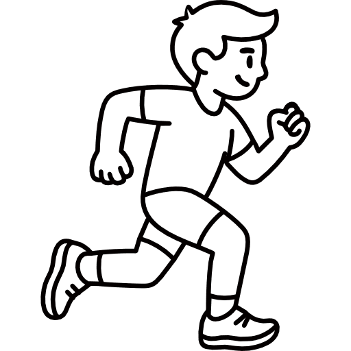 Boy Running Outline Icon in SVG, PNG formats