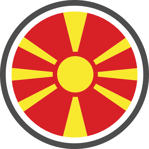 North Macedonia Flag Round Icon in SVG, PNG formats