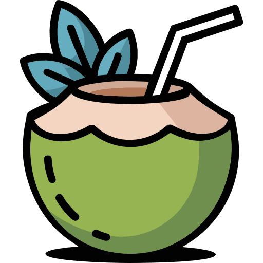 Coconut With A Straw Icon in SVG, PNG formats