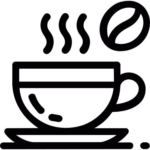Dark Coffee Cup With Bold Bean Outline Icon in SVG, PNG formats